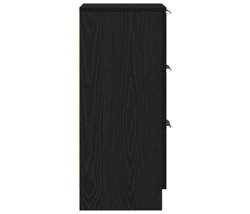 Armario Lateral de Roble Negro 30x30x70 cm Hecho de Madera Ingeniería