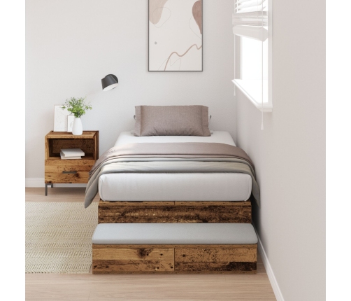 Marco de Cama de Almacenamiento  Madera Vieja Madera Robusta