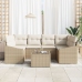 Set de Sofá de Jardín  7 Piezas Beige Ratán