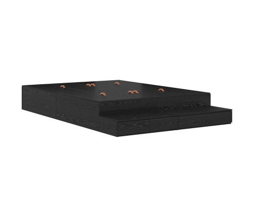 Base de cama con almacenamiento  Roble negro Madera resistente
