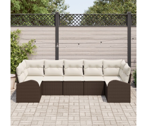 Conjunto de Sofá de Jardín  Set de 7 Beige Ratán Sofá de Jardín