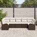 Conjunto de Sofá de Jardín  Set de 7 Beige Ratán Sofá de Jardín