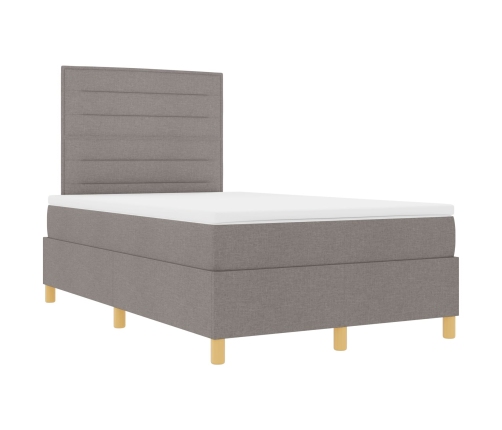 Cama Box Spring  con Colchón Taupe 120x200 cm Tela