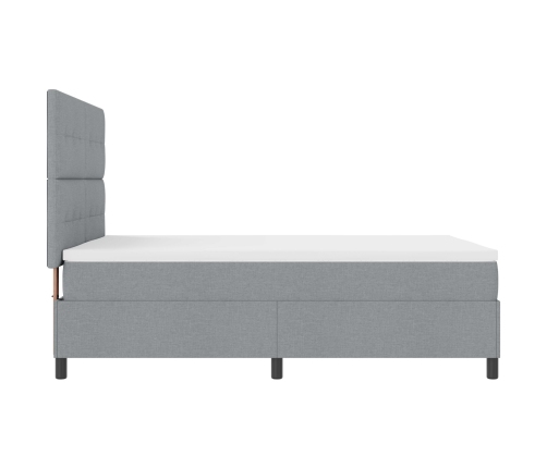 Cama con Somier  Gris Claro 160x200 cm Tela