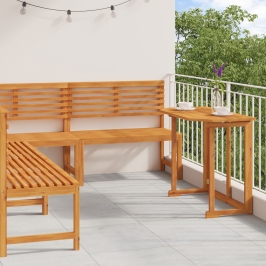 Conjunto de Comedor de Jardín de Acacia de 4 Piezas