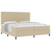 Cama con Somier  con Colchón Beige Claro 200x200 cm Tela de Sarga