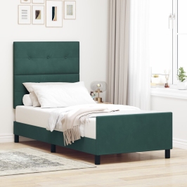 Estructura de Cama de Terciopelo Verde Oscuro  80x200 cm