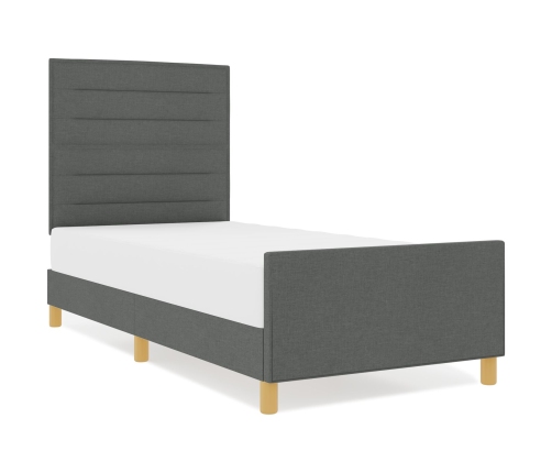 Estructura de Cama  Gris Oscuro 100x200 cm Tela