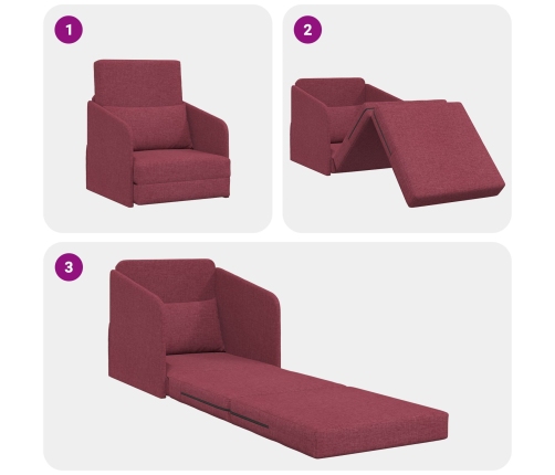 Sofá cama de suelo  2 en 1 Rojo Vino 65x80x83 cm Tela
