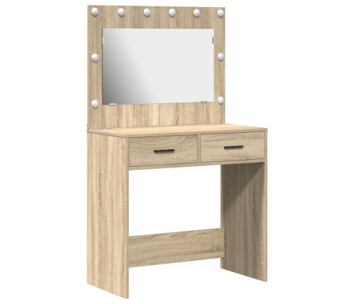 Tocador  con luces LED Roble Sonoma 78.5x41x135 cm