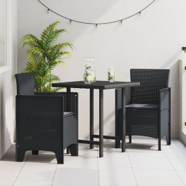Silla de Jardín  Juego de 2 Antracita Plástico Mediana Duradera