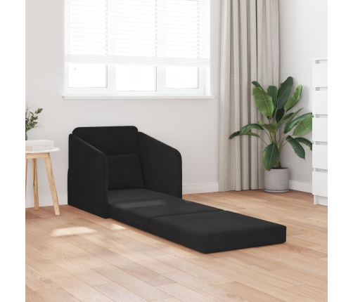 Sofá cama  2 en 1 Negro 65x80x83 cm Terciopelo