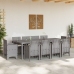 Conjunto de Comedor de Jardín de 11 Piezas con Cojines Gris Claro Poliratán