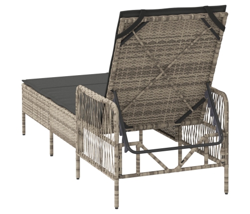 Tumbona Gris claro Ratán PE 157 x 55 x 92 cm Plegable Tumbona