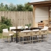 Set de Comedor de Jardín de 9 Piezas con Cojines Beige Ratán Polimérico