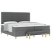 Cama con somier  con colchón y banco gris oscuro 200x200 cm de tela