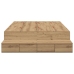 Marco de Cama con Almacenamiento  Roble Artesanal Madera Elaborada