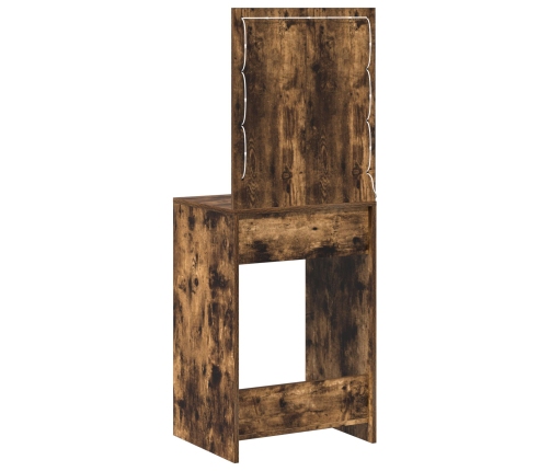 Mesa de Tocador  con Luces LED Roble Ahumado 50x41x135 cm