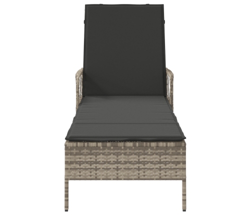 Tumbona Gris claro Ratán PE 157 x 55 x 92 cm Plegable Tumbona
