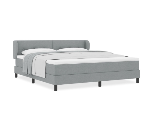 Cama con Muelles VidaXL con Colchón Gris Claro 180x200 cm Tela