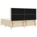 Cama Box Spring  con Colchón y LED Crema 200x200 cm Tela