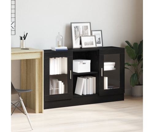 Mueble Auxiliar Roble Negro Madera de calidad y vidrio Mediano