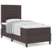 Cama con Box Spring y Colchón Marrón Oscuro 100x200 cm Tela