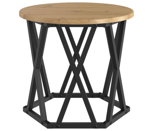 Mesas Laterales Apilables  3 pcs de Madera de Roble Artesanal