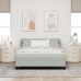 Cama con base de resortes y colchón gris claro 140x190 cm terciopelo