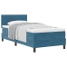 Cama con Somier  con Colchón Azul Oscuro 100x200 cm Terciopelo