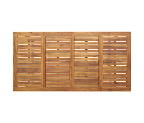 Juego de Comedor de Jardín de 5 Piezas en Gris Acero y Madera Sólida de Acacia