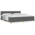 Cama Box Spring  con Colchón Gris Oscuro 200x200 cm Tela