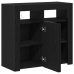 Sideboard  con luces LED en negro y roble, 80x35x75 cm, de madera