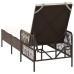 Tumbona Marrón y crema Ratán PE 157 x 55 x 92 cm Plegable