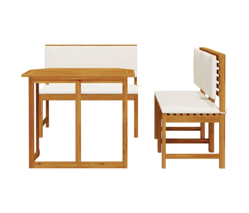 Conjunto de Comedor de Jardín de 4 Piezas de Madera Sólida de Acacia