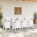 Conjunto de Comedor Jardín de 9 Piezas con Cojines, Ratán Blanco