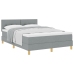 Cama con Box Spring  con Colchón Gris Claro 140x190 cm Tela