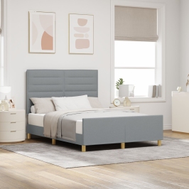 Estructura de cama de tela gris claro 160x200 cm