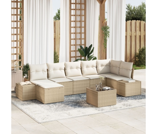 Set de Sofá de Jardín  Juego de 8 Beige y crema