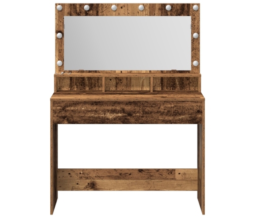 Mesa de Tocador con Luces LED - Madera Vintage - 100x41x135 cm