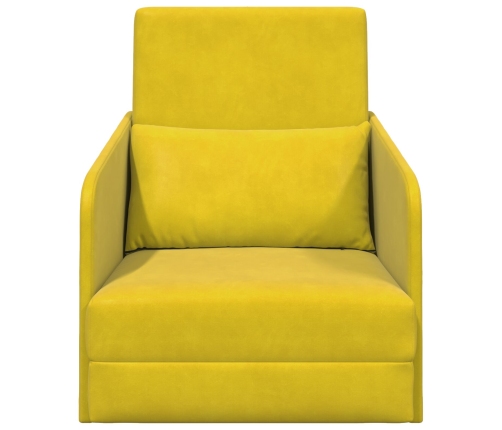 Sofá Cama  2-en-1 Amarillo 65x80x83 cm de Terciopelo