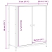 Aparador  de Roble Artesanal 70x30x80 cm de Madera Ingenierizada y Acero