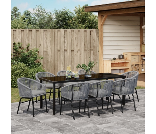 Set de Comedor Jardín  de 9 piezas Gris Poliratán