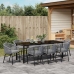 Set de Comedor Jardín  de 9 piezas Gris Poliratán