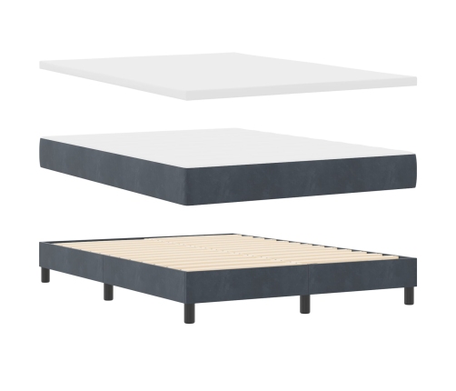 Cama con Somier  y Colchón Gris Oscuro 160x200 cm Terciopelo