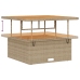Conjunto de Comedor de Jardín de 3 Piezas con Cojines Beige de Ratán Polímero y Acacia