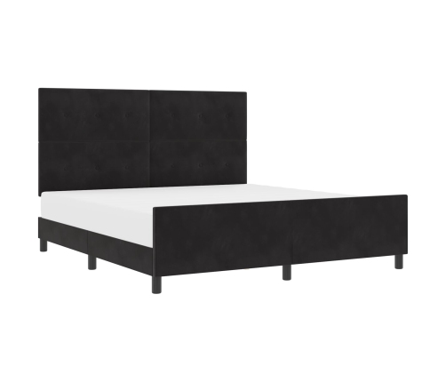Estructura de Cama de Terciopelo Negro  180x200 cm