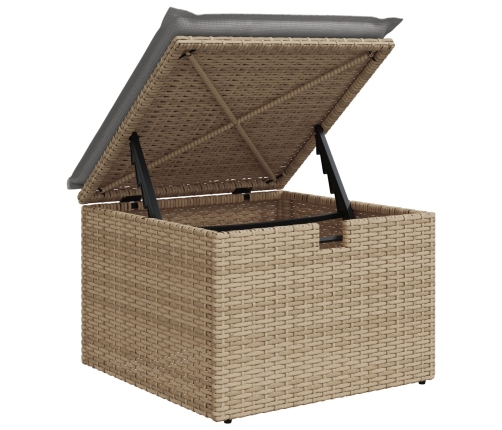 Conjunto de Sofá de Jardín de 8 Piezas con Cojines Ratán Poli Beige