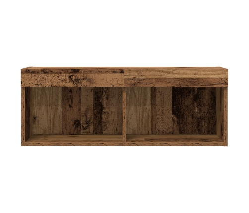 Gabinetes de pared para TV  con luces LED 2 pcs Madera vieja 80x30x30 cm