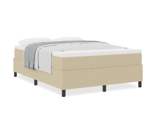 Cama Box Spring  con Colchón Verde Claro Gris 160x200 cm Tela de Corduroy